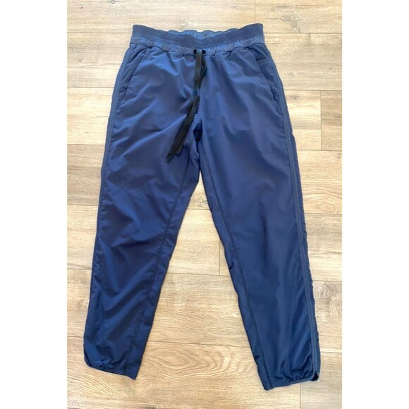Lululemon Dance Studio Joggers Womens 6 Blue Gym Workout Satin Waist Drawstring - Picture 1 of 8